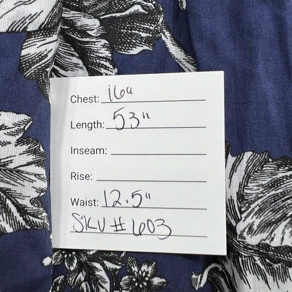 Adam Lippes NWT Floral V Neck Maxi Dress Navy Size 2 - Picture 4 of 12
